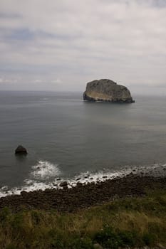 View of the San juan de Gaztelugatxe sea in the basque country