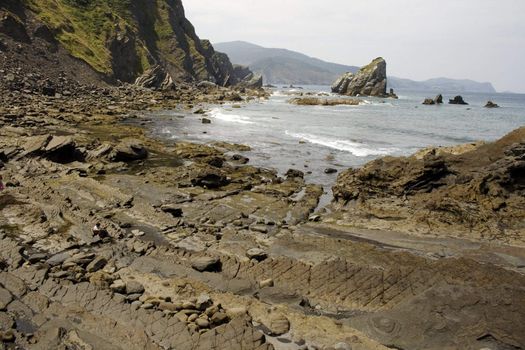 View of the San juan de Gaztelugatxe sea in the basque country