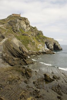 View of the San juan de Gaztelugatxe sea in the basque country