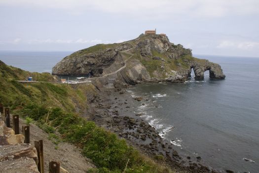 View of the San juan de Gaztelugatxe sea in the basque country