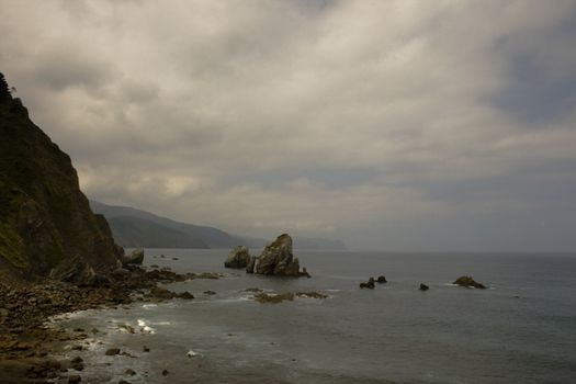 View of the San juan de Gaztelugatxe sea in the basque country