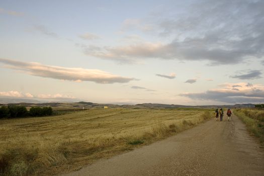 Pilgrims, way of St. James in Spain