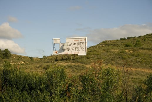 Photo of a destroy Marriage billboard, Spanish countryside