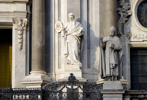 St. Peter statue on Catania cathedral - Italy