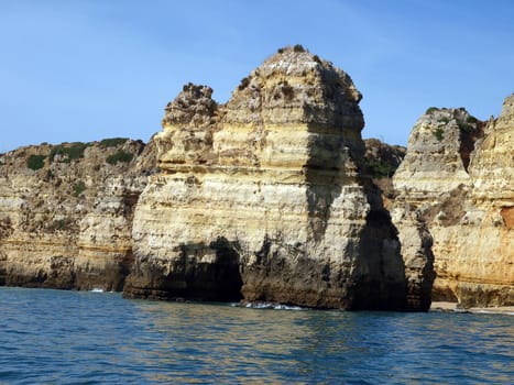 Picturesque Algarve coast between Lagos and the Cap Vincent