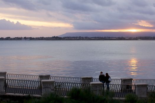 lovers looking the sea, Ortigia - Syracuse