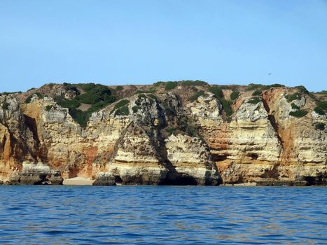 Picturesque Algarve coast between Lagos and the Cap Vincent