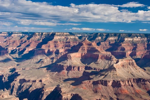 Grand Canyon in light and shadow on a Summers day Arizona USA