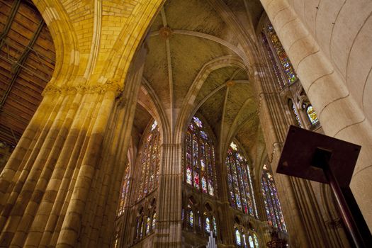 Interior of Leon Cathedral, Spain