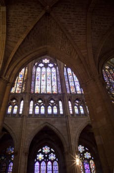 Interior of Leon Cathedral, Spain