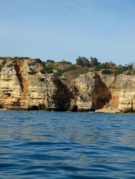 Picturesque Algarve coast between Lagos and the Cap Vincent