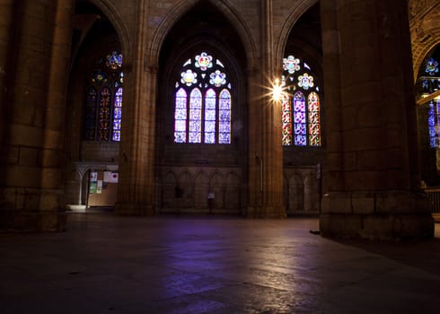 Interior of Leon Cathedral, Spain