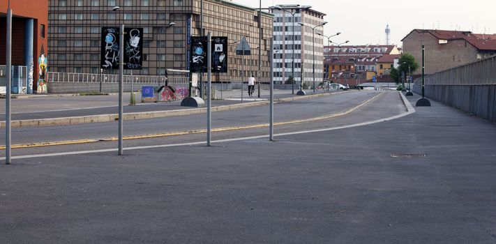 View of empty road, Milan - Italy