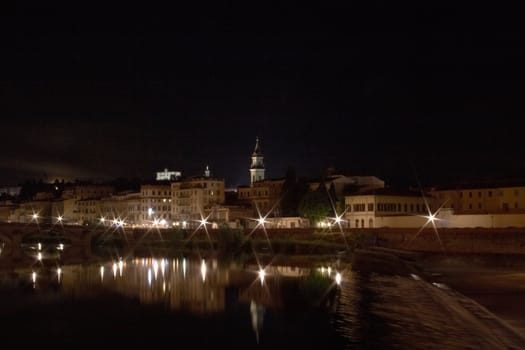 View of Florence at night, Italy