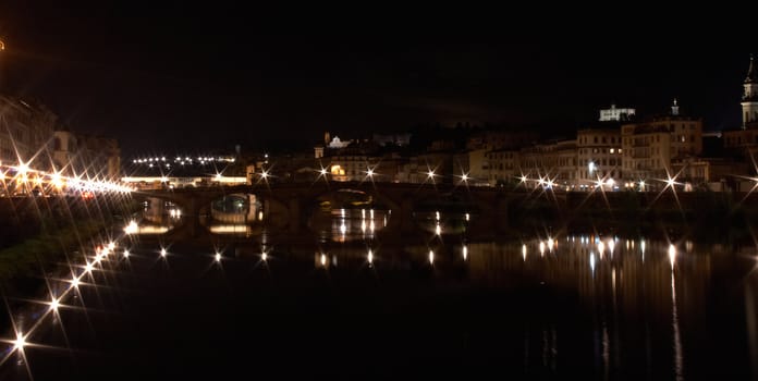 View of Florence at night, Italy