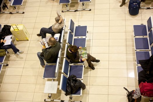 People in the Departure lounge, Trapani airport