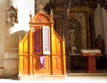 Confessional of a church, Fromista - Spain