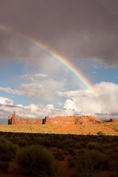 Monument Valley lights up after a storm