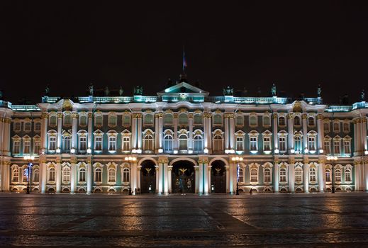 Night view of Winter Palace in St. Petersburg, Russia