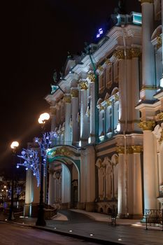 Winter Palace and Alexander Column in St. Petersburg, Russia