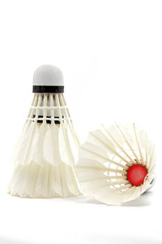 Badminton Shuttlecock Sport Equipment on White Background using as World Competition Concept
