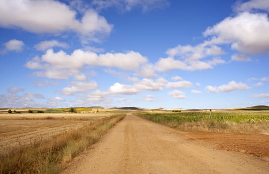 View of Spanish countryside in the summer