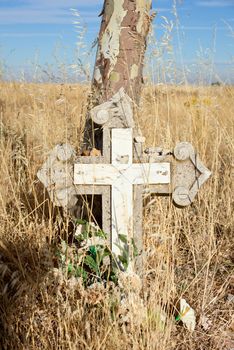Cross on the field, Spanish countryside