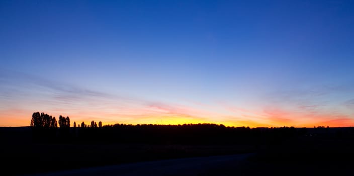 Sunrise, View of Spanish countryside