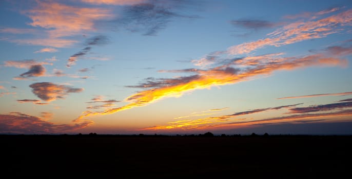 Sunrise, View of Spanish countryside