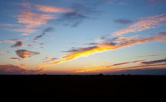 Sunrise, View of Spanish countryside