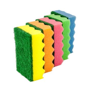 Sponges for cleaning, isolated on white background