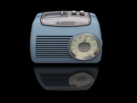 Retro styled radio on black background