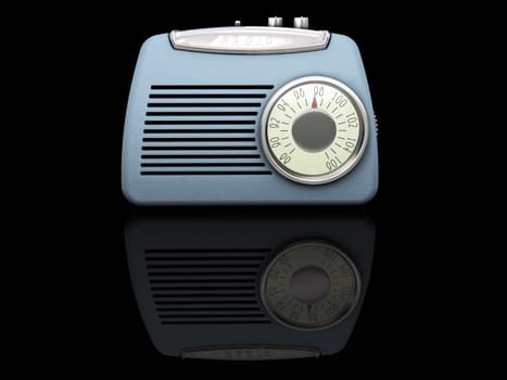 3D render of a retro radio