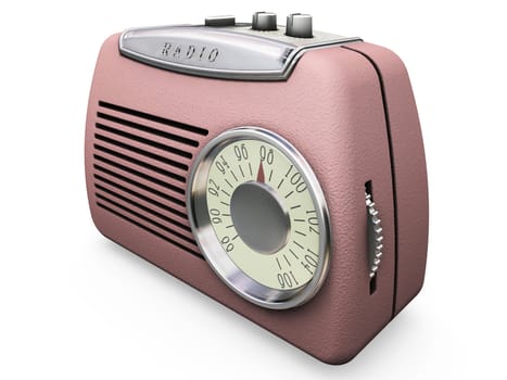 3D render of a retro radio