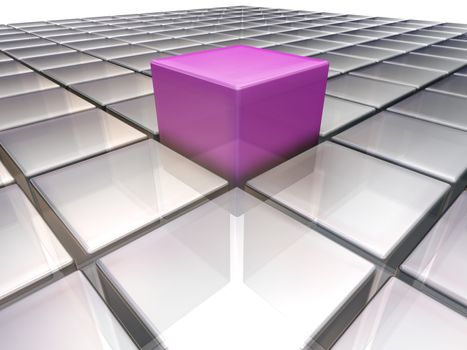 3d render of a purple cube