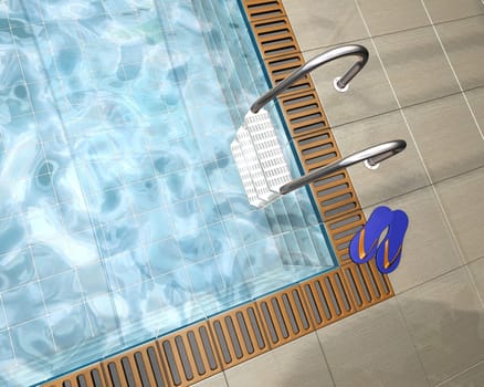 3D render of a swimming pool