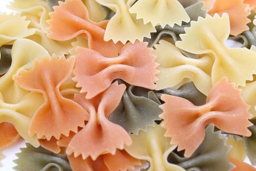 farfalle pasta on a white table