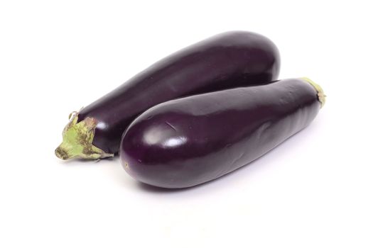 Two eggplant isolated on white
