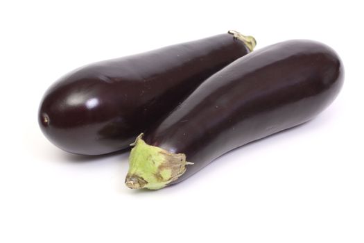 Two eggplant isolated on white