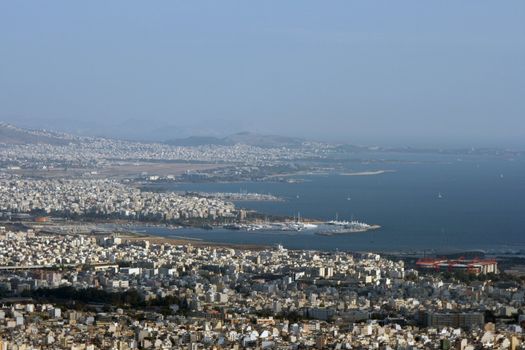 panoramic view of the southern part of attica greece athens piraeus coast line