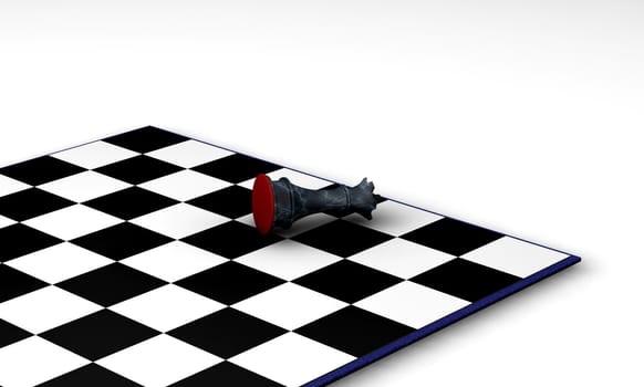 3D render of a fallen chess piece