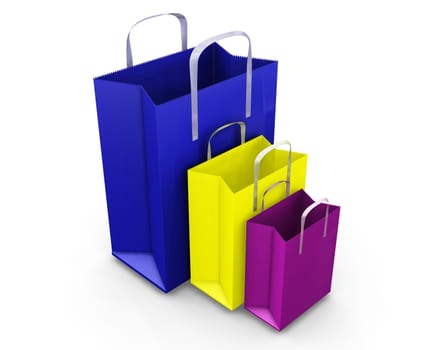 3D render of shopping bags