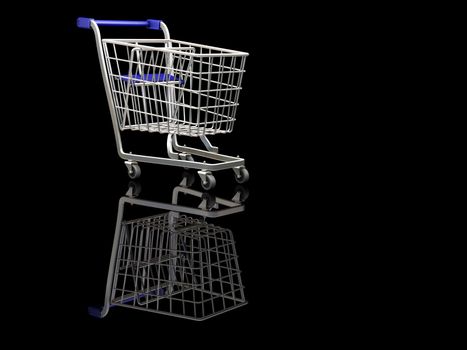 3D render of a shopping trolley