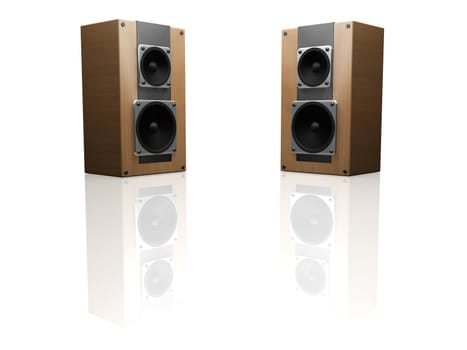 3D render of speakers