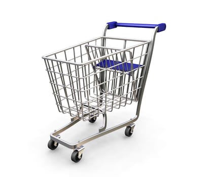 3D render of a shopping trolley