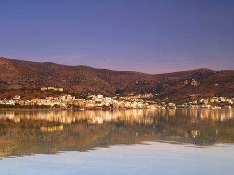 elounda, crete, greece in early morning light