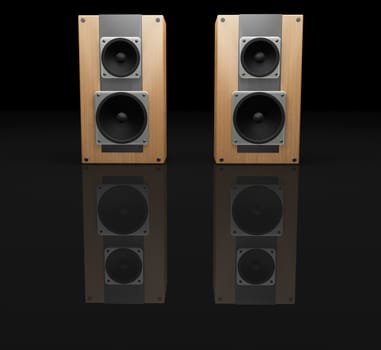 3D render of speakers