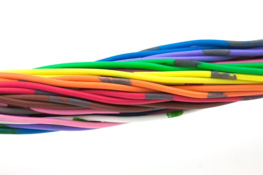 Telecommunication multicolored wires