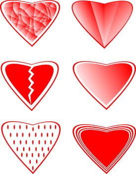 six of collection of different abstract heart