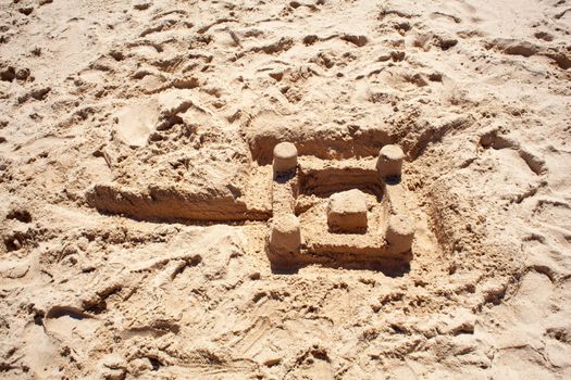 Pretty sand castle in the beach